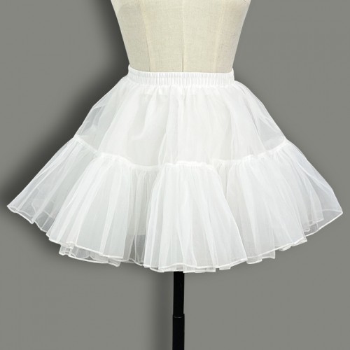 White Bustle Soft Yarn Short Skirt For Cosplay Skirt (Wear Inside)