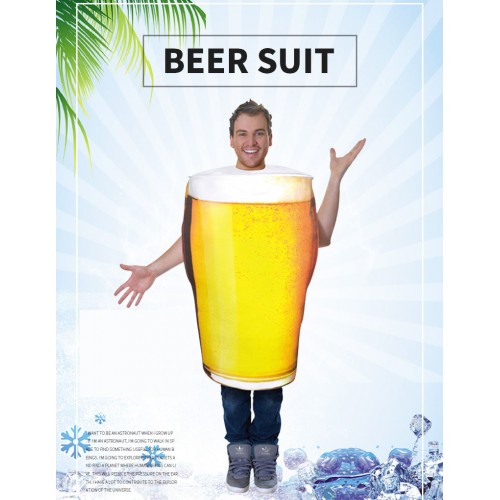 Halloween Beer Cup Cosplay Costume Funny Men's Performance Costume