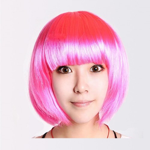 Bob Haircut Colored Wig Student Periwig