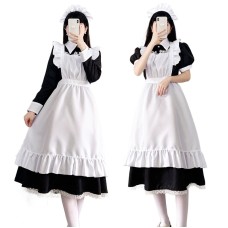 Traditional French Butler Long Dress Maid Costume Cosplay Uniform