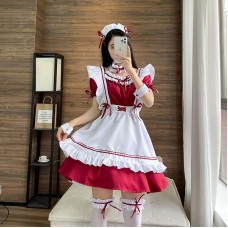 Red Wine Sweetheart Maid Costume Lolita Cosplay Skirt