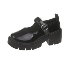 Black Little Leather Shoes For Cute Young Girl