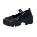 Black Little Leather Shoes For Cute Young Girl