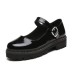 Black Little Leather Shoes For Cute Young Girl