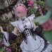 Japanese Anime Cosplay Rem Ram Maid Women's Clothing With Bow Headwear