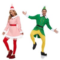 Adult Children's Elf Costumes Cosplay Christmas Suits