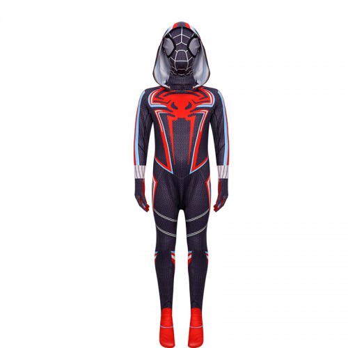 Spider-Man 2099 Cosplay Costume Hooded Jumpsuit Black Bodysuit