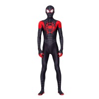 Spider-Man Miles Morales Cosplay Costume Black Jumpsuit