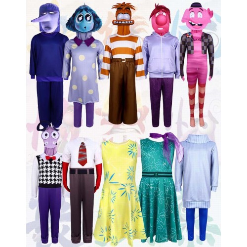 Inside Out 2 Movie Cosplay Costumes Halloween Suits