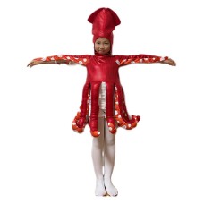 Red Cute Marine Creatures Squid Children's Cosplay Costume Funny Outfit